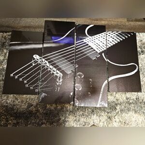 4 piece close up guitar canvas wall art